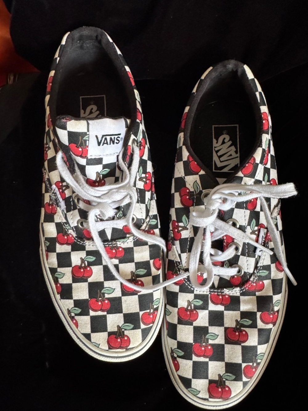 Vans Doheny Cherry Checkerboard Low Top Sneaker Ladies 8.5